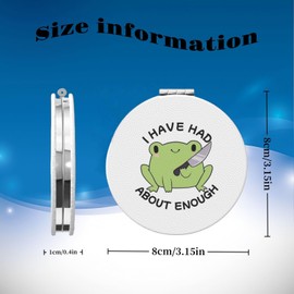 KWSAAHU Double-Sided Pocket Compact Mini Makeup Mirrors 1x, 2X Magnifying Mirror Portable Foldable Round Small Purse Mirror Suitable Daily Travel Party for Woman Man - Small Knife Frog