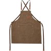 Chef's apron, men's and women's canvas apron with 3 pockets