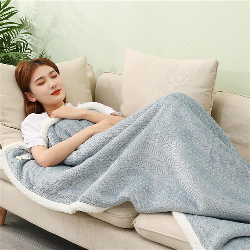 Spring and Autumn Warm Soft Flannel Blanket for Women Wearable