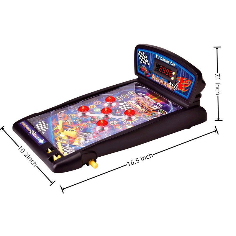 Trisquirrel Racing Car Pinball Machine,Electronic Tabletop Pinball Game with Lights
