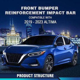 PIT66 Front Bumper Reinforcement Impact Bar Silver Compatible with Nissan Altima 2019-2023 620306CA0A, NI1006262