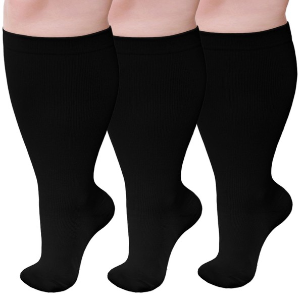 PUTUO Compression Stockings Thick Calves for Men: Thrombosis Stockings Women's