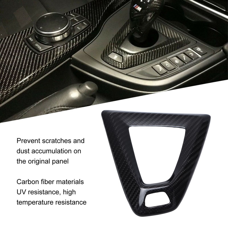 Gear Shift Panel Frame Carbon Fiber Shifter Cover Replacement for