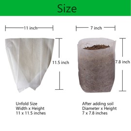 gardtree Non Woven Nursery Bags 11” x 11.5” 100PCS, Biodegradable Grow Bags Garden Supplies for Vegetable Flower Saplings Tree