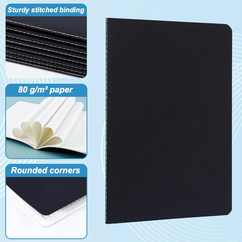 Loccmat 16 Pack Kraft Notebooks Bulk,Lined Soft Cover Journal Bulk,College