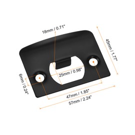 sourcing map Door Strike Plate, 57mm x 45mm Stainless Steel Latch Deadbolt Replacement Lock Strike Plate for Door Frame Door Jamb Reinforcement, Black