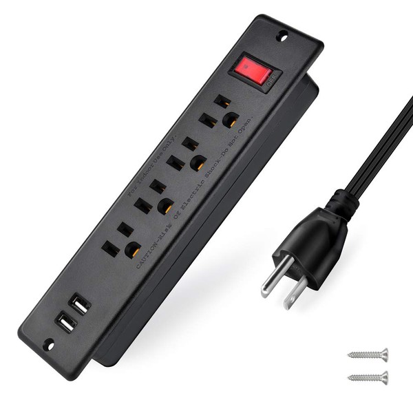 USB Power Strip Recessed Power Socket Mountable Outlet Extender Multiple