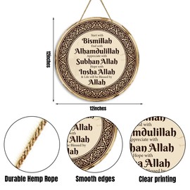 PXKX Islamic Ramadan Door Decor Ramadan Wall Decorations for Home Eid Mubarak Decorations Happy Ramadan Wall Sign for Farmhouse Porch