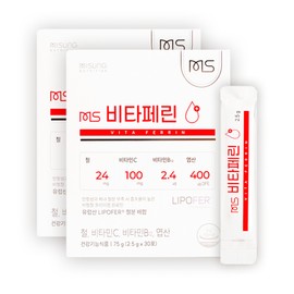MS Vitaferrin non-heme iron iron supplement (30 packs) / MS 비타페린 비헴철 철분영양제(30포) x 2개(2개월)청소년 여성 남성 철분영양제 김약사TV 김미성 약사 배합, 2.5g, 60개