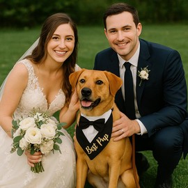 Brosash Dog Tuxedo with Bow Tie – Large Dog Wedding Outfit | Formal Pet Accessory for Weddings, Engagements, Photoshoots | Dogs Bandana Engagement Collar Tux Bowtie Suit Cat Outfits Ties Costume Pet