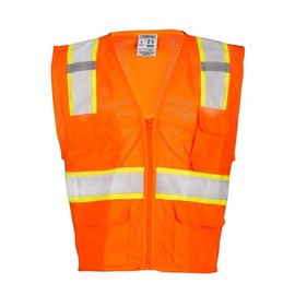 Kishigo 1196 Ultra-Cool Polyester Mesh Multi-Pocket Vest, Extra Large, Orange