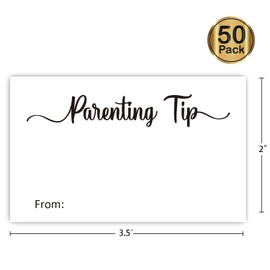 50 Advice for New Parents Card, Tarenting Tip Card, Tips for the Parents To Be, Baby Shower Party Card (3.5" x 2")