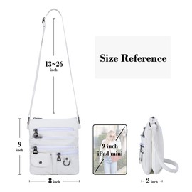 MINICAT Crossbody Purses for Women Multi Pocket Crossbody Bag Soft Leather Cross Body bag for Woman Small Shoulder Bags(White Small)