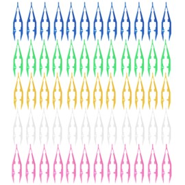 60 Pcs Plastic Tweezers, 4 Inch/10cm Craft Tweezers, Multicolor Plastic Beads Tweezers Bulk Pack Tweezer Craft Forceps Tools for Home School Jewelry Making DIY Crafts Bead Picking