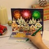 Hxezoc 3D Music Christmas Cards with Light, Wish You A