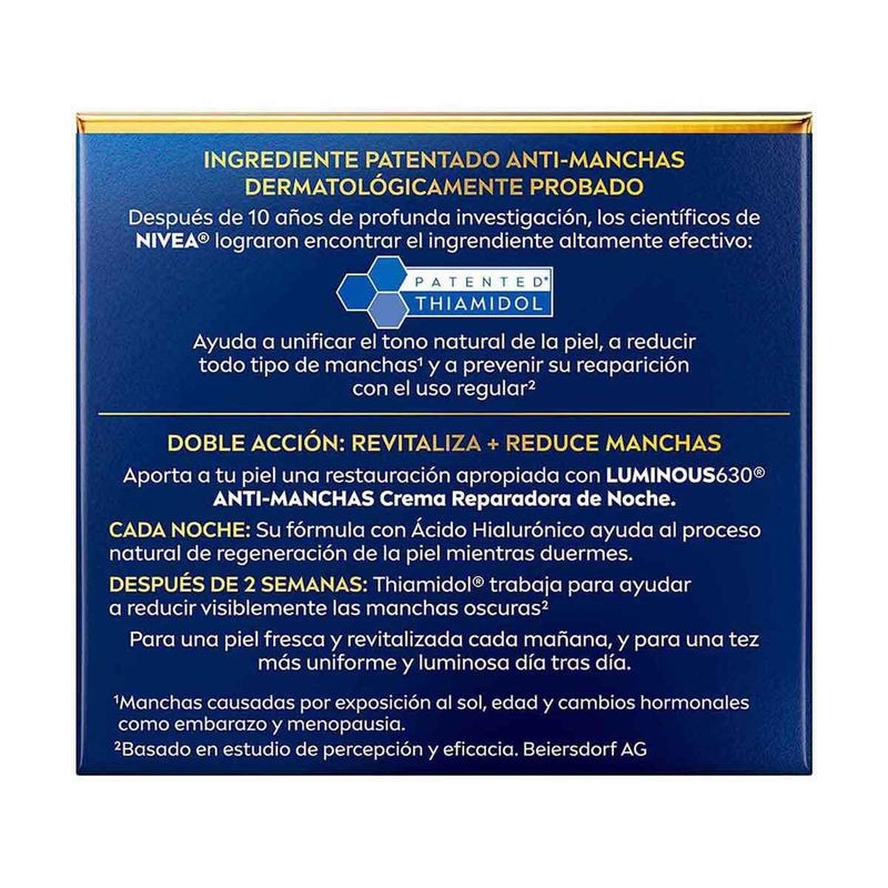 Crema Facial Reparadora de Noche NIVEA Cellular Luminous630 Anti-Manchas Ácido