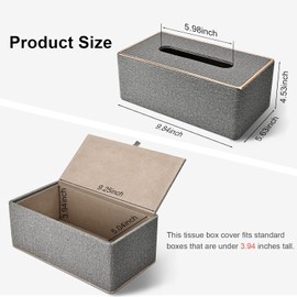Funda para caja de pañuelos rectangular, soporte para caja de pañuelos de cuero PU para Kleenex, servilleta, fundas para cajas de pañuelos rectangulares para baño, coche, hogar, oficina, decorativo