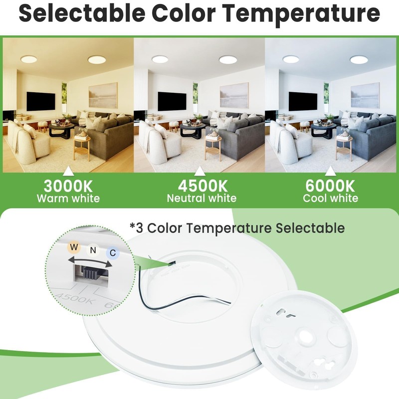 zemty LED Ceiling Light Flush Mount Super Slim 9 Inch