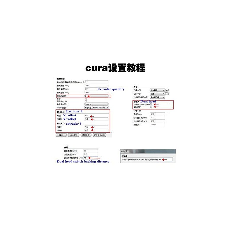3D Printer 3 in 1 Out Multi-Color Extruder Three Colors
