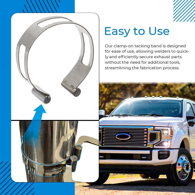 3" (76.1mm) Stainless Exhaust Tacking Band Clamp-On For Welding Fabrication
