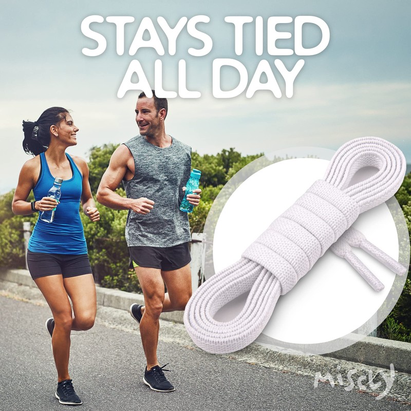 Miscly Flat Elastic Shoelaces [1 Pair] Flat Stretch Shoe Laces