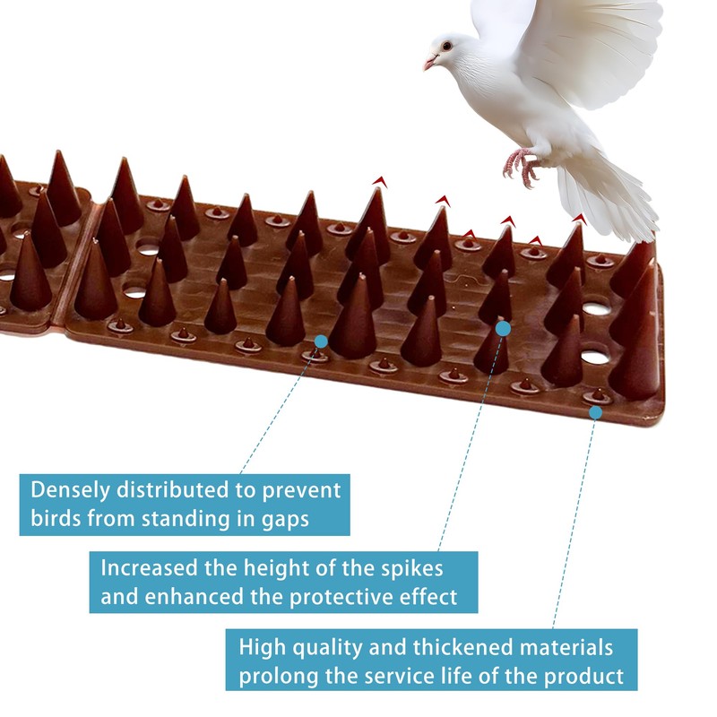 KOKMEYA Bird Spikes,Brown 12 Pack,Bird Spikes for Outside to Keep