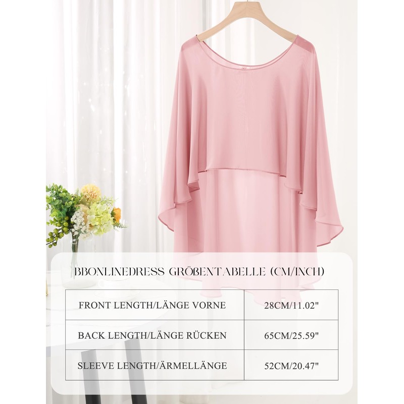 Bbonlinedress Chiffon Capes Women's Summer Soft Capelets Lightweight Cloths Wraps