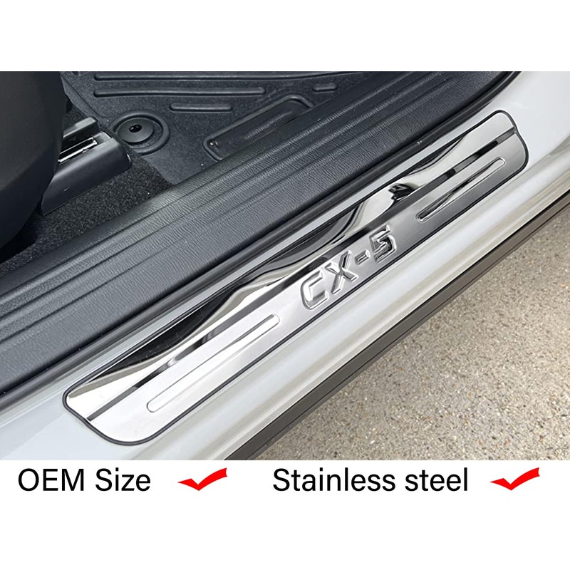 GZBFTDH Chrome Door Sill Protector for Mazda CX5 CX-5 2024