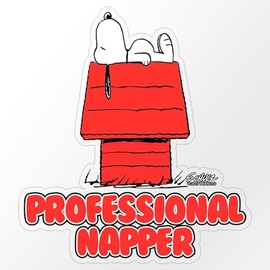 CafePress Peanuts Snoopy Medium Die Cut Sticker, 5.75" x 5.75" Clear