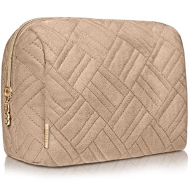 BOACAY Large Makeup Bag, Travel Cosmetic Pouch for Women, Girls & Kids, Zipper Toiletry Organizer for Purse, Kit Case for Accessories, Brushes