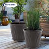 Suncast Sonora 22 Inch Resin Wicker Decorative Garden Planter, Java