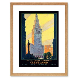 Wee Blue Coo TRAVEL TOURISM TRANSPORT CLEVELAND OHIO UNION USA FRAMED PRINT F97X7174