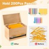YEGEER Pencil Dispenser for Classroom, Wooden Pencil Holder for Desk,