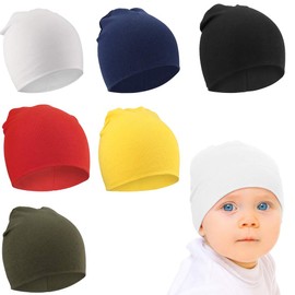 DRESHOW 6 Pieces Baby Beanie Newborn Toddler Soft Cute Knit Hat Hospital Hats for Baby Boys Infant Cap Beanies