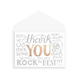 Graphique So Many Ways to Say Thank You Card | Show Appreciation | Fashionable and Fun | Copper Foil Accents | Family and Friends | Color-Coordinated Envelope | 5" x 7"
