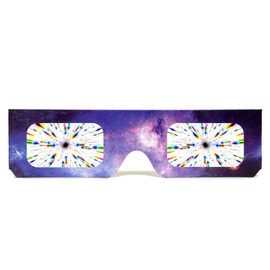 Paper Cardboard Galaxy Print Line Diffraction Glasses - 20 Pack Firework Party Glasses Bulk Rave Glasses