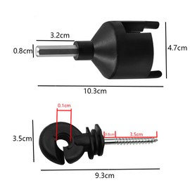 Naisfei 100 Pcs Electric Fence Ring Insulators, Screw-in Insulator Fence Ring Post Wood Post Insulator,for Farm Animal Fences Can Accommodate Wires Without Causing Energy Loss (Black)