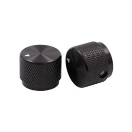 ROZILO 2pcs Aluminum Electronic Control Potentiometer Audio Knob 20mm Dia. x 15.5mm Height for 6mm Diameter Shaft Black