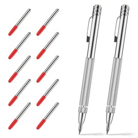 Glieskir 2 Pack Tungsten Carbide Scriber Tool Set with Magnet - Professional Metal Engraving Pen, Extra 10 Carbide Replacement Tips - Ultimate Scribing Tools for Glass/Ceramics/Sheet Metal Marking