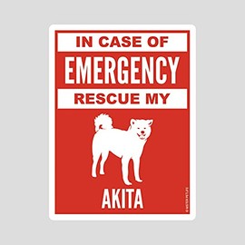 Mister Petlife in Case of Emergency Rescue My Akita Sticker Vinyl Auto Window #2 Dog Safety Ken