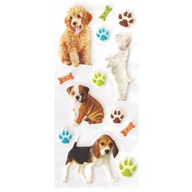 Playhouse Soft Puffy 13-Piece Sticker Sheet for Crafts, Trading & Collecting - Playful Puppies