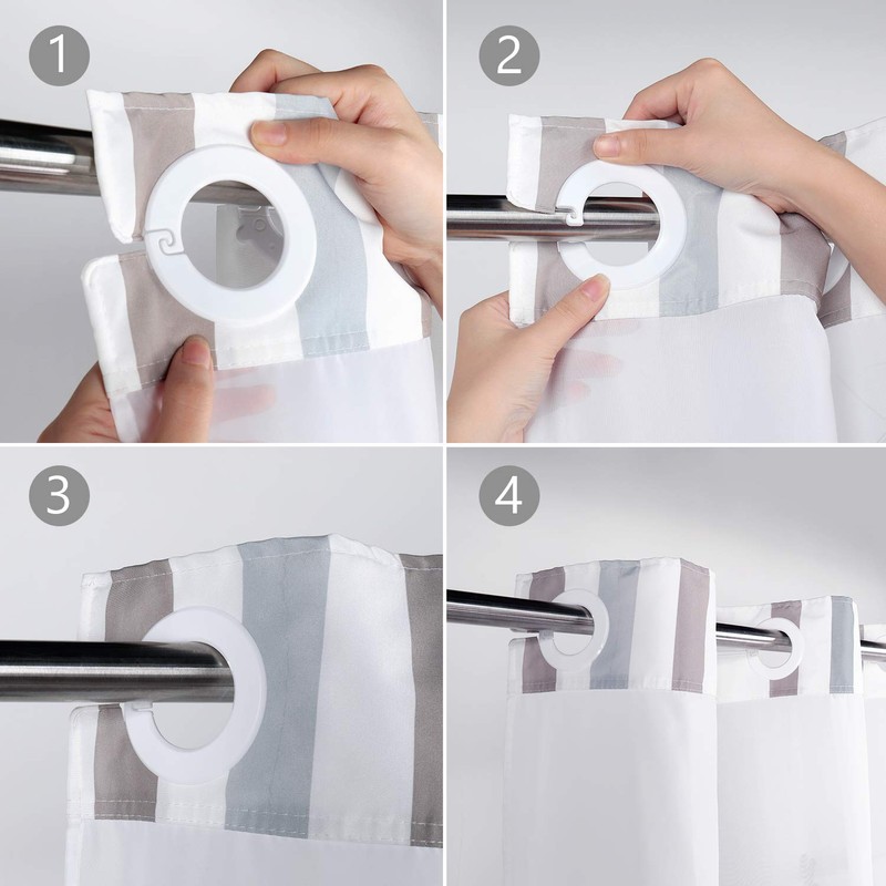 Lagute SnapHook Stijl Shower Curtain with Snap-in Liner| No Hook