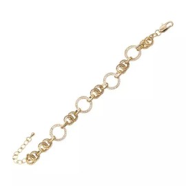 Curd Link Bracelets. Gold Plated with Cubic Zirconia Curd Link Bracelets.