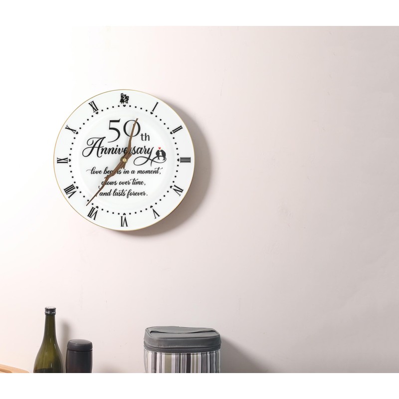 Treble Bee 50th Anniversary Ceramic Clock, Elegant Clock Gifts for