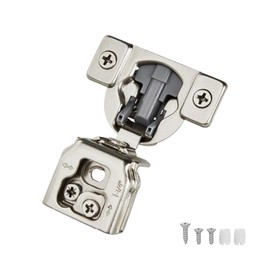 OWODI 40 Pack 3/4 Inch Overlay Soft Close Hinges for Face Frame Cabinet Door Concealed Hinge 105 Degree 3D Technology 35mm Cup Diameter with Screws, Satin Nickel, Self Closing