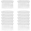 12 Pcs Transparent Plastic Hair Side Combs - Stylish Lightweight