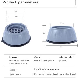 Meikurs Anti Vibration Pads, 4pcs Washing Machine Base Foot Pads, Non Slip Heighten Shock and Noise Cancelling Mat for Washer and Dryer Machine Support Protects Pedestals (4 PCS)