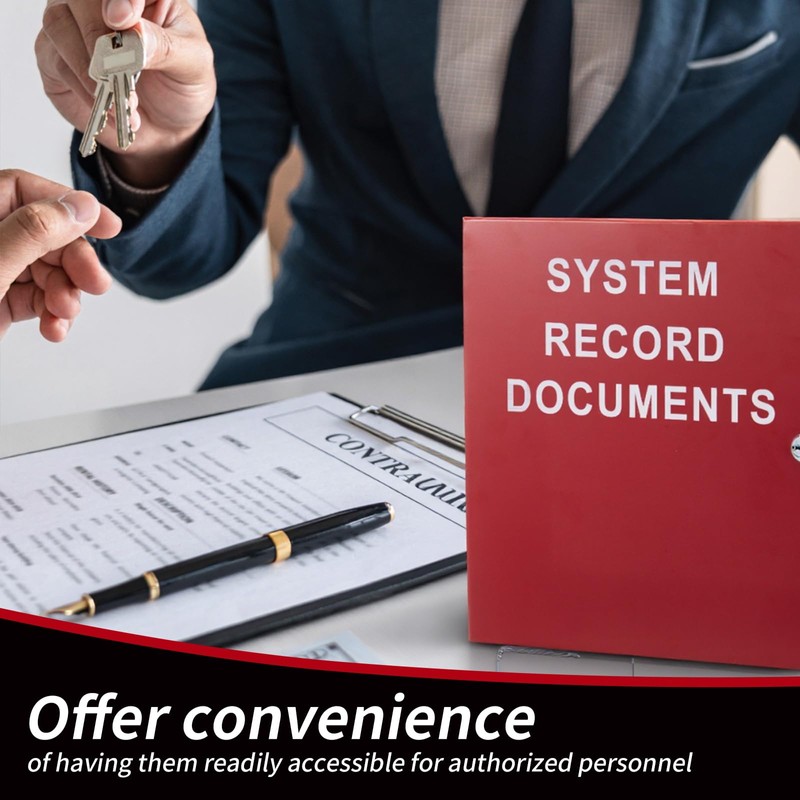 MorningRo System Record Documents Enclosure, Red, Left-hinged Door