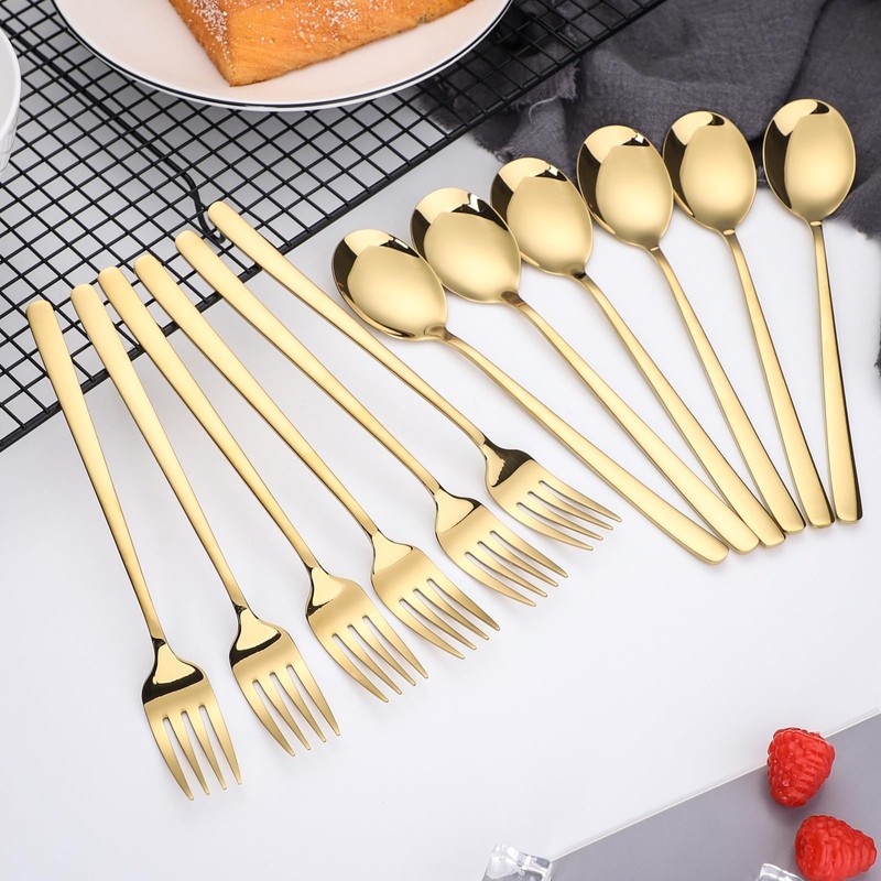 Forks and Spoons Set of 12 Stainless Steel Tablespoons Forks