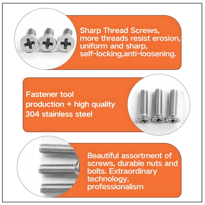Zmbroll 960pcs Laptop Notebook Computer Screws 304 Stainless Steel Countersunk